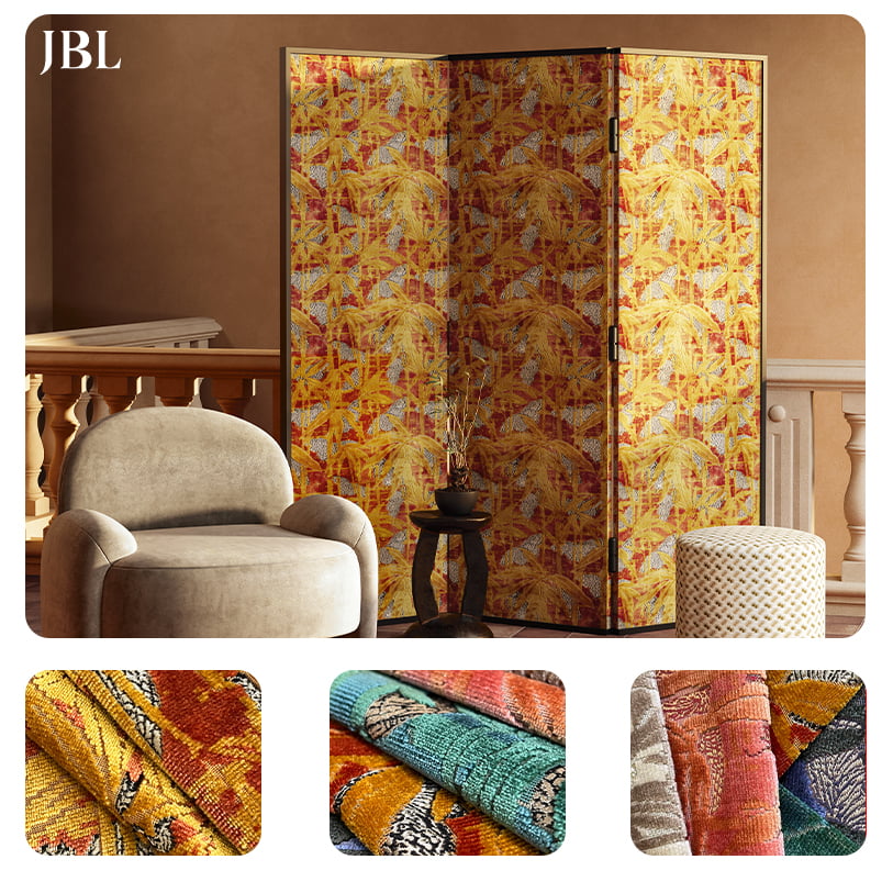 JBL Yüksek Kaliteli Kesim Kazıklı Kadife Kumaş Moda Yeni Koleksiyon Lüks Tasarım Modern Tarzı Jakarlı Kadife Kanepe için